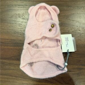 Cozy Pink Dog Sweater with Bear Ears